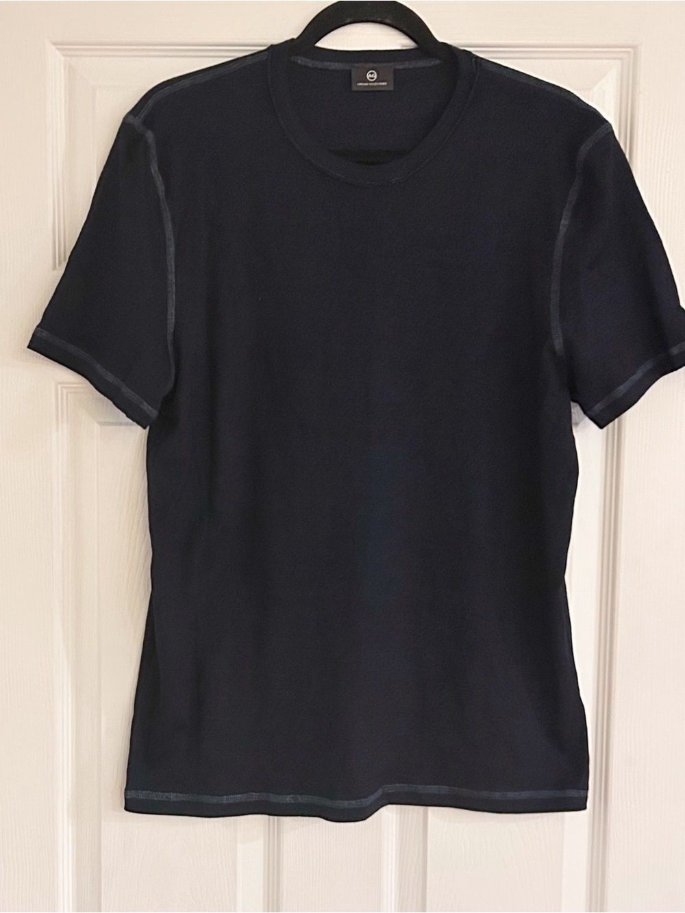 AG Adriano Goldschmied Tee Shirt Medium Short Sleeve Navy With White Stitching